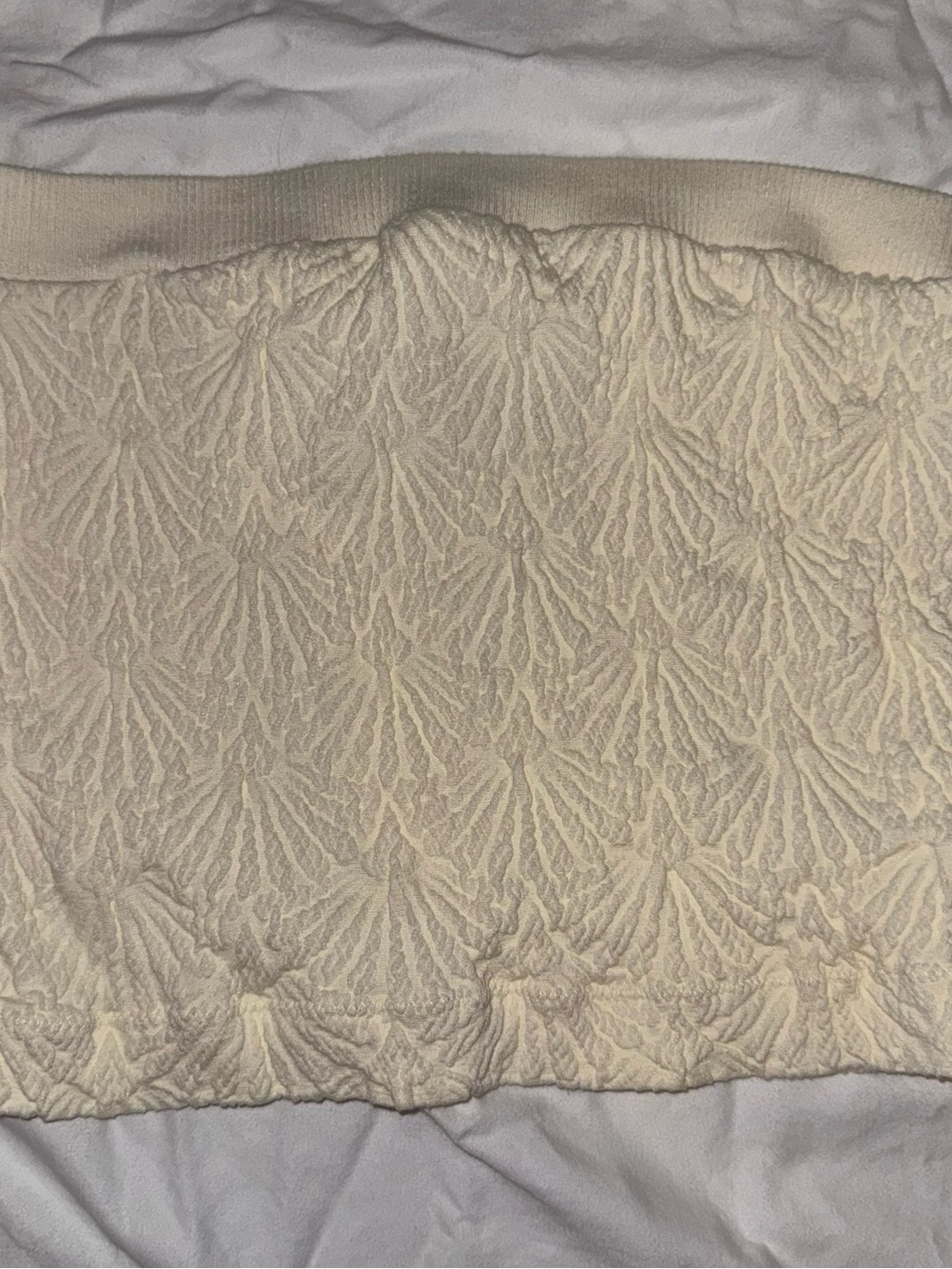 Coco & Shay Cream Textured Knit Strapless Top Size S/M